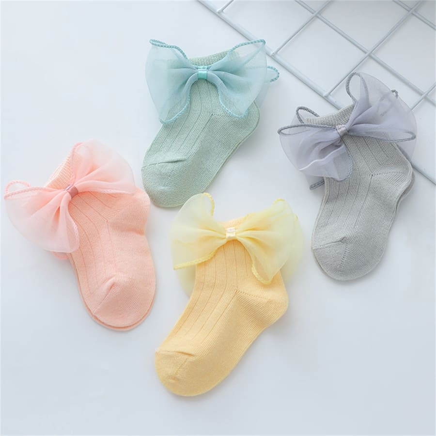 Annalise Bow Ankle Socks - Fairy Floss