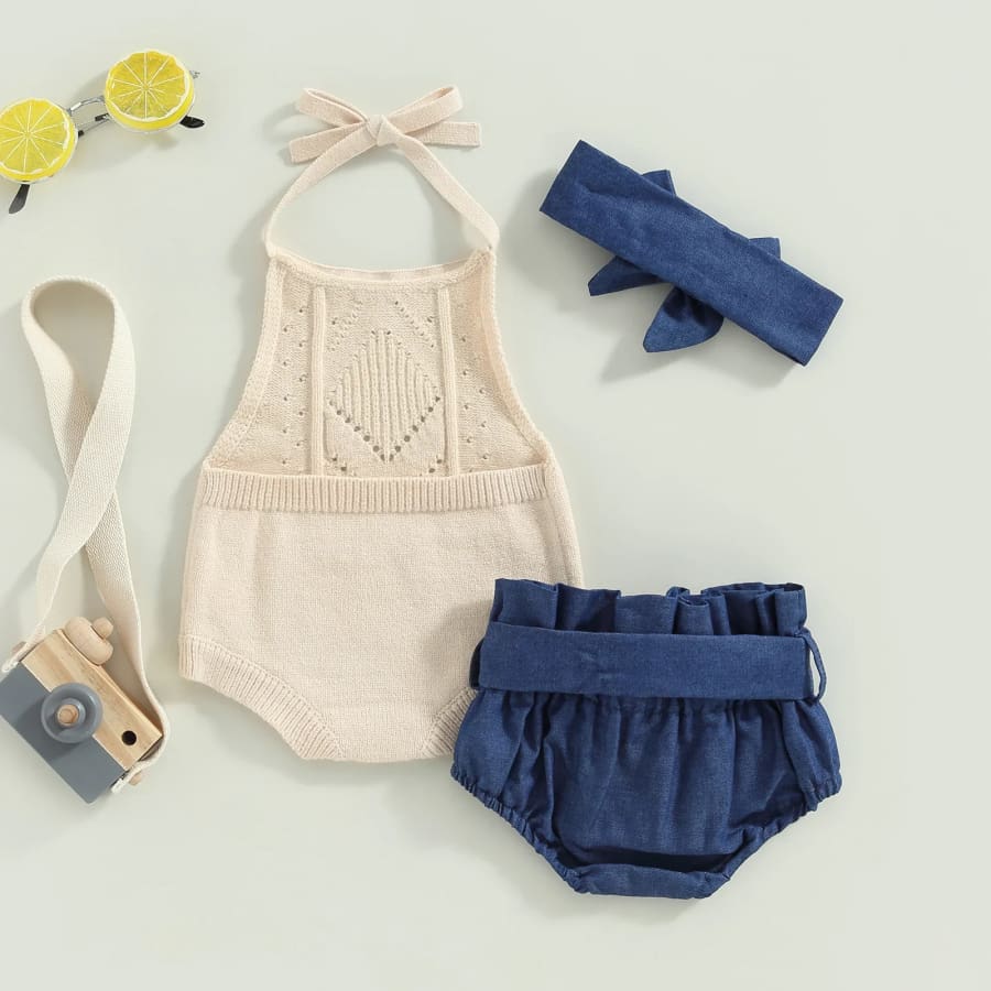 Annie Halter Knit + Bloomer Set - 0-3 Months