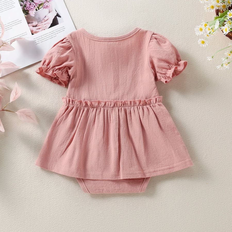 Annie Skirted Romper - Natural