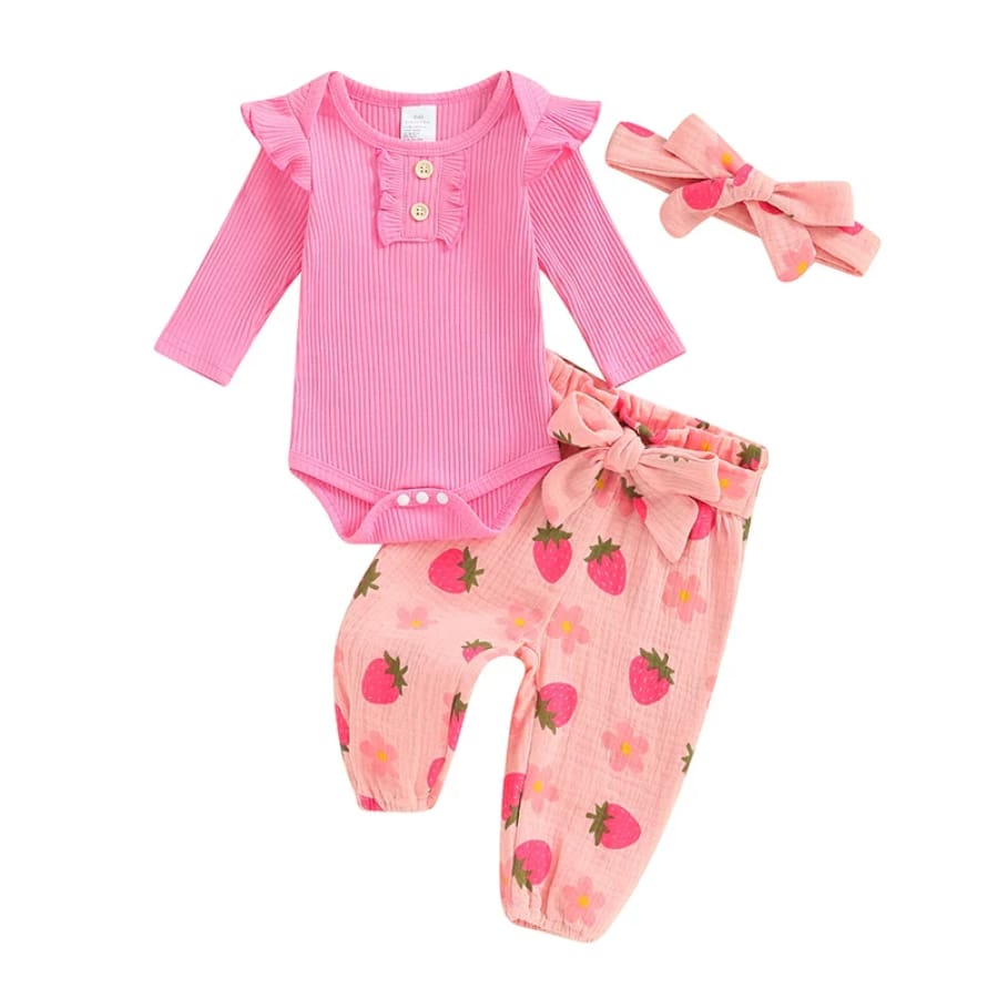 Ayana Long Sleeve Flutter Set - Pink