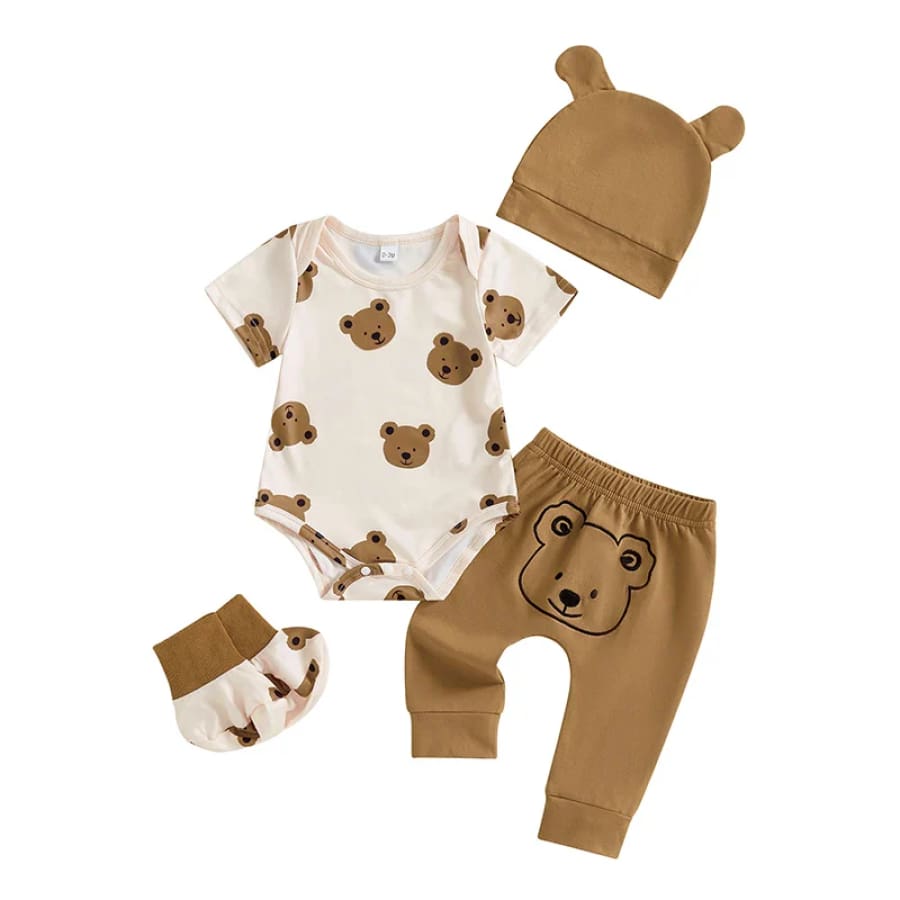 Baby Bear Beanie Set - 0-3 Months