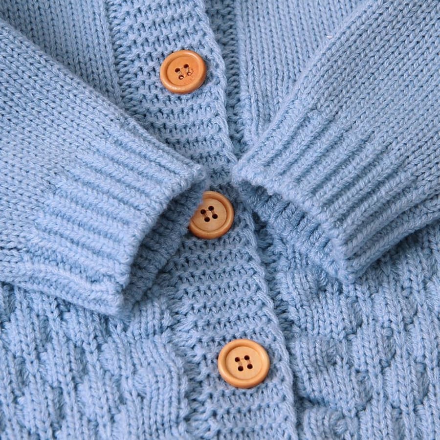 Baby Bear Hooded Knit Jumpsuit - Jumpsuit