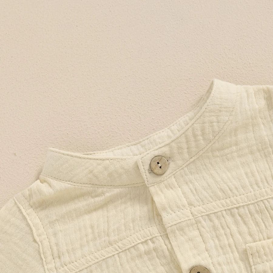 Bailey Button Up Onesie - Natural