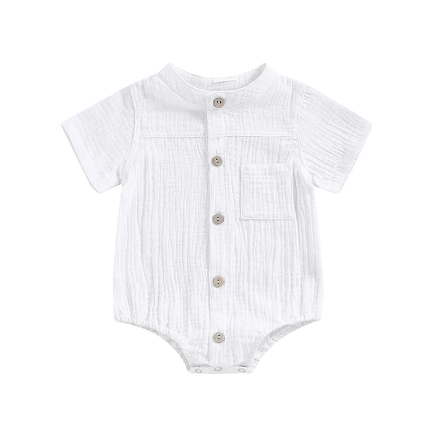 Bailey Button Up Onesie - Natural