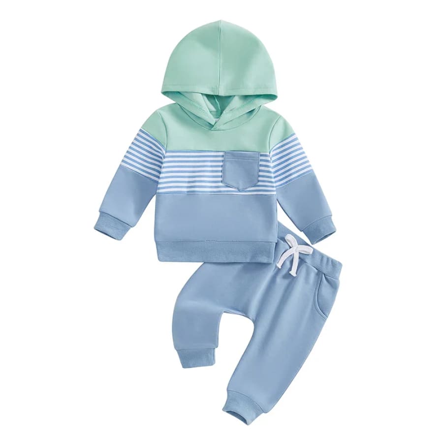 Bailey Stripe Hoodie Set - 0-6 Months