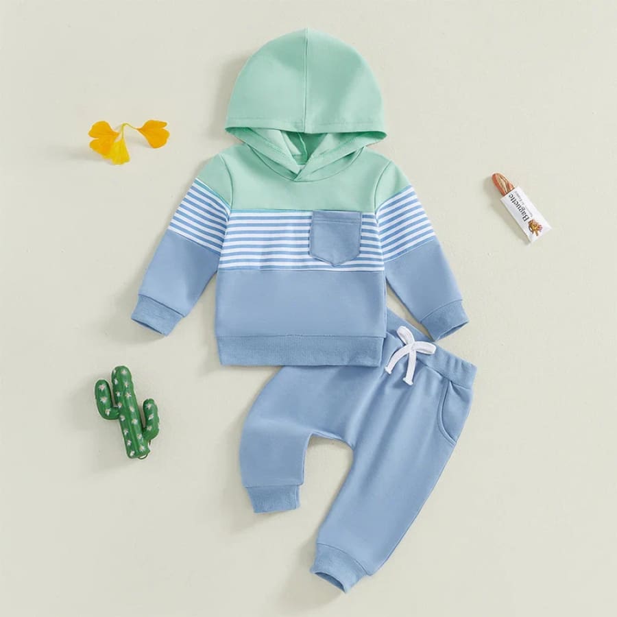 Bailey Stripe Hoodie Set - 0-6 Months