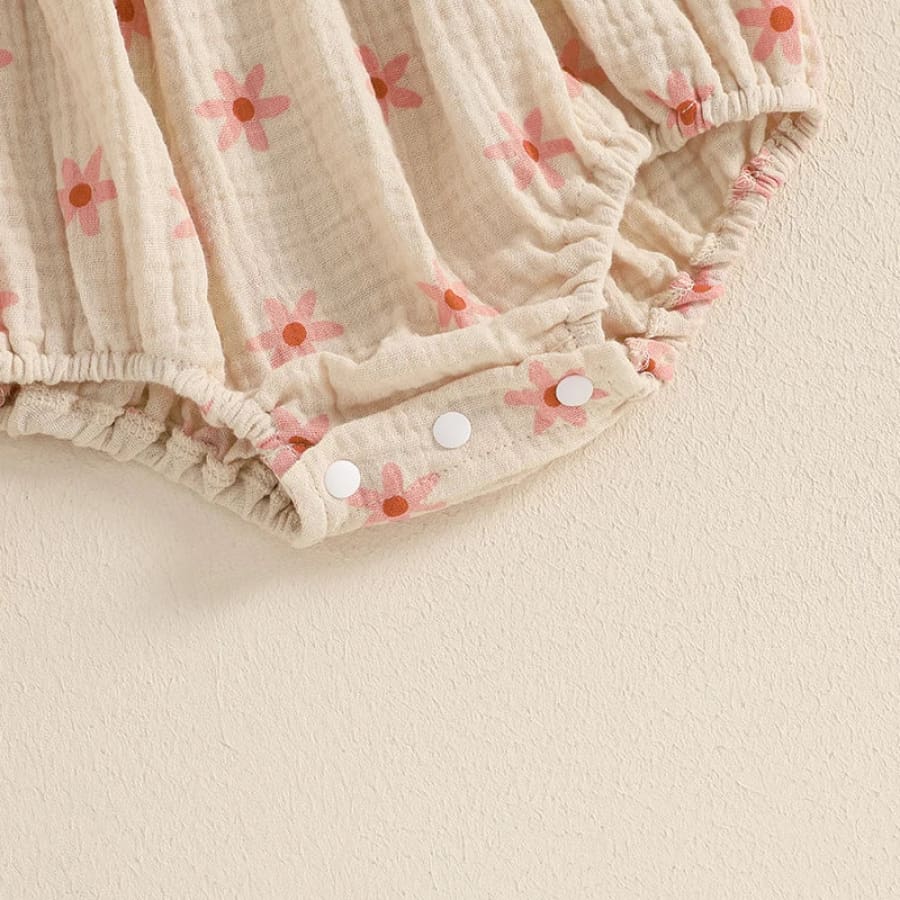 Belinda Floral Flutter Onesie - Natural