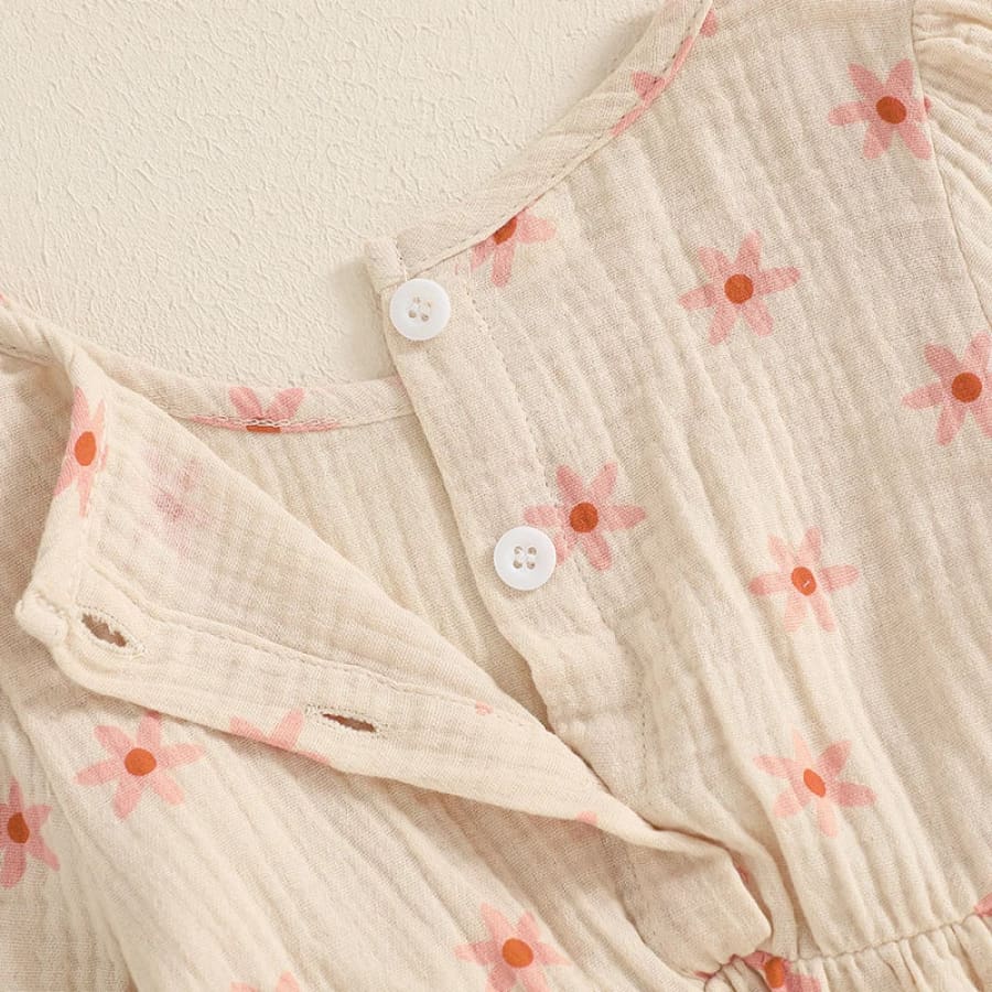 Belinda Floral Flutter Onesie - Natural