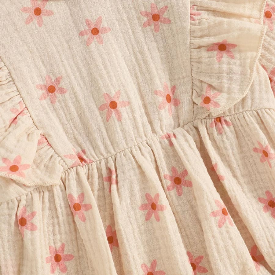Belinda Floral Flutter Onesie - Natural
