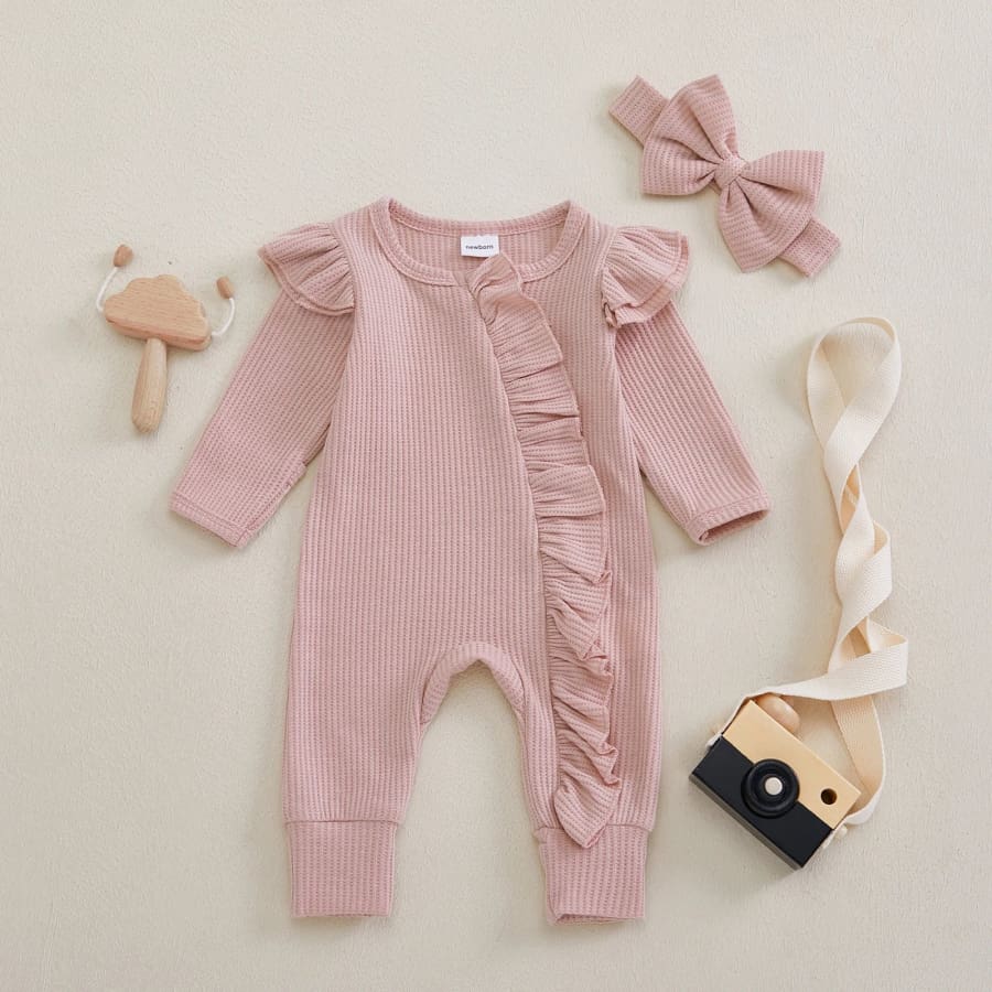 Belinda Ruffle Jumpsuit - Blush