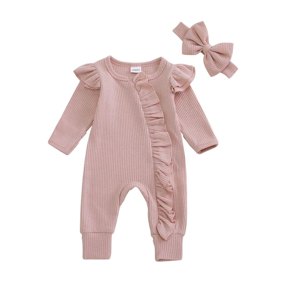 Belinda Ruffle Jumpsuit - Blush - Newborn