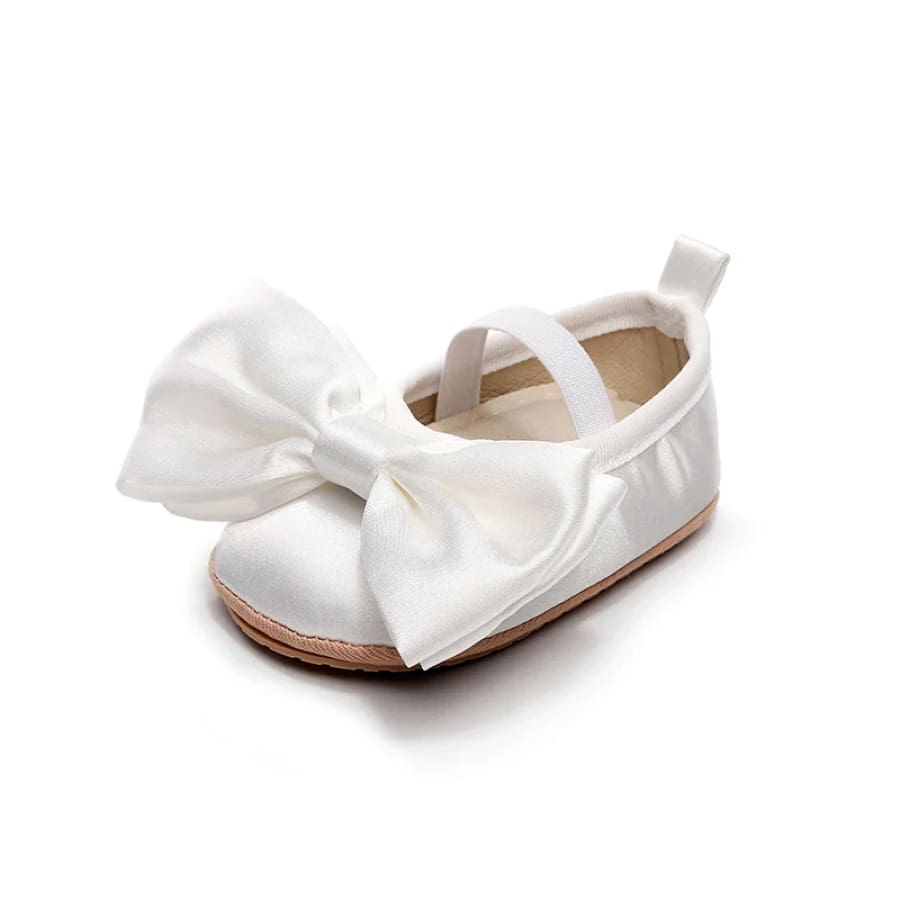 Bella Big Bow Satin Ballet Flats - Night