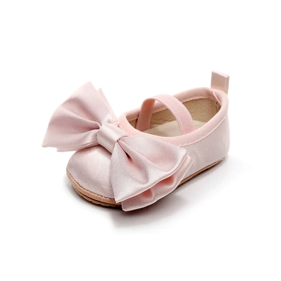 Bella Big Bow Satin Ballet Flats - Night