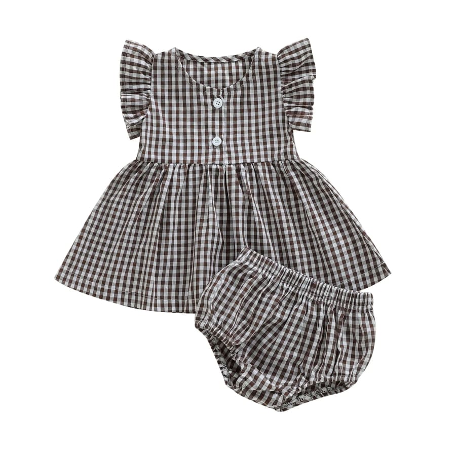 Bella Gingham Bloomer Set - Night - 0-3 Months