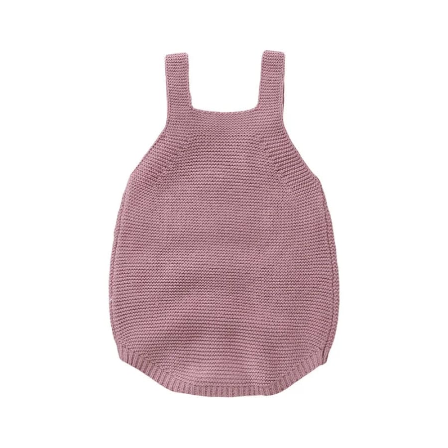 Bella Heart Knit Romper - Blush - 0-3 Months