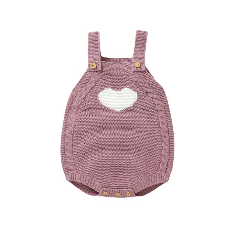 Bella Heart Knit Romper - Night - 0-3 Months
