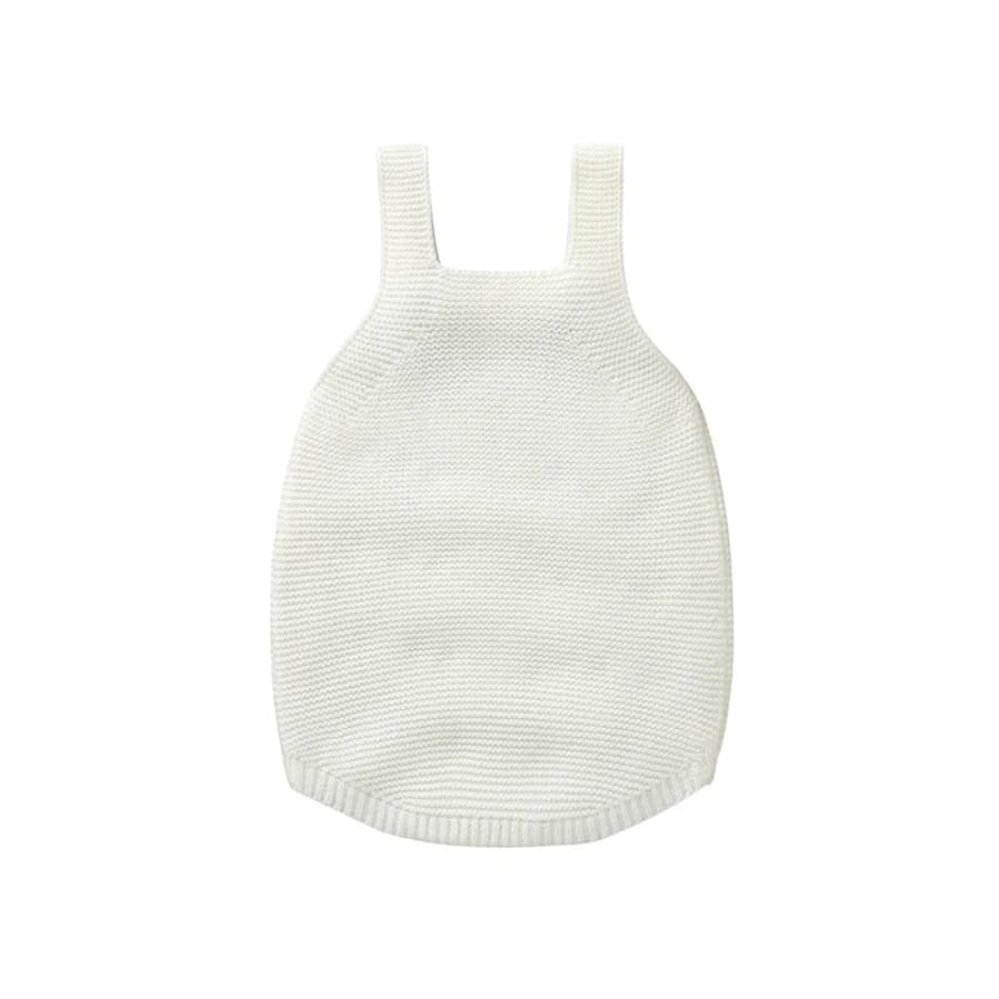 Bella Heart Knit Romper - Snow - 0-3 Months