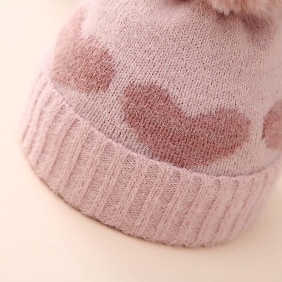 Bella Heart &amp; Pom Pom Beanie - Cream