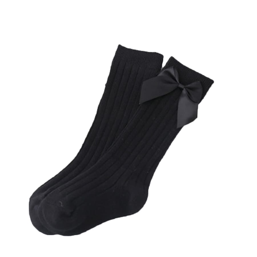 Billie Bow Ribbed Sock - Night - XS