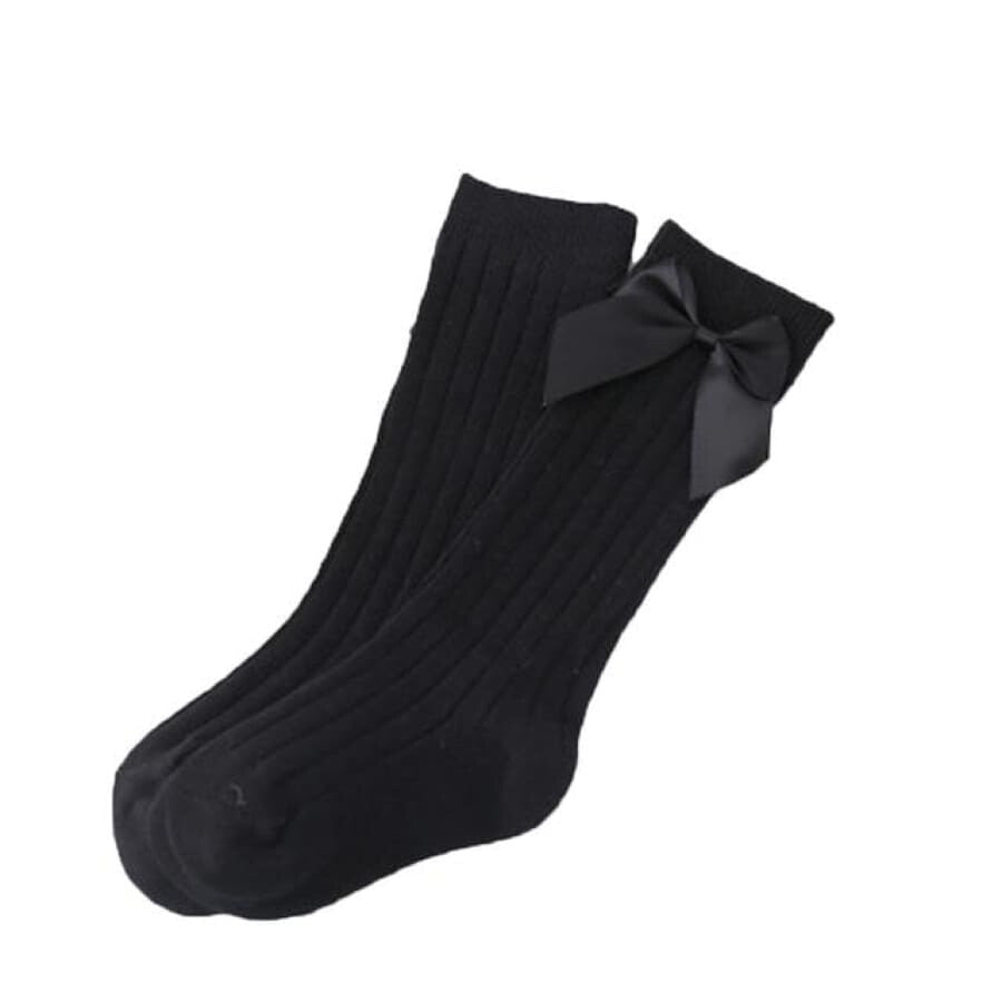 Billie Bow Ribbed Sock - Night / M - Socks Socks