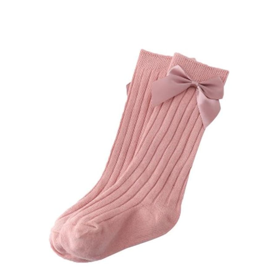 Billie Bow Ribbed Sock - Pink / M - Socks Socks