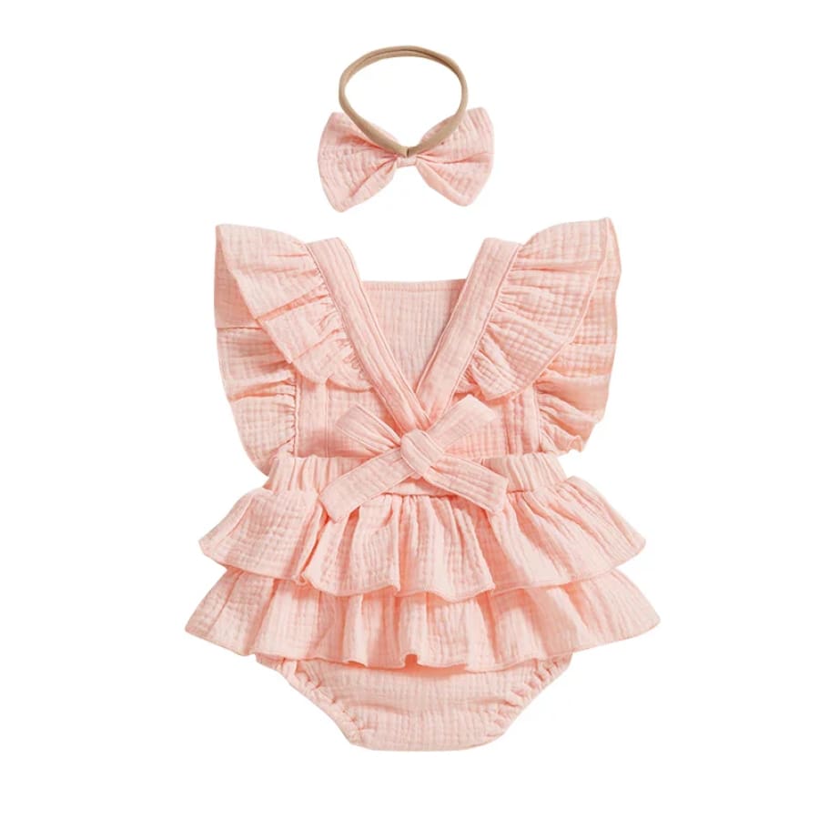 Birthday ’One’ Cherry Ruffle Romper