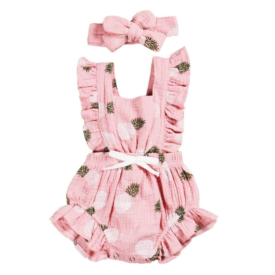 Bonnie Flutter Romper - Pink Pineapples - 6-12 Months - rompers rompers 20% off