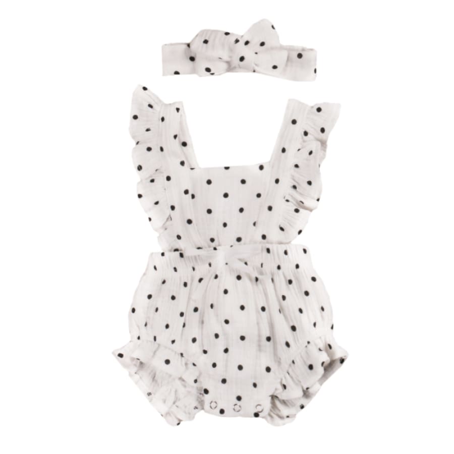 Bonnie Flutter Romper - Spots - 6-12 Months - rompers rompers 20% off