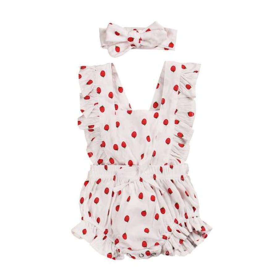 Bonnie Flutter Romper - Strawberries - 6-12 Months - rompers rompers 20% off