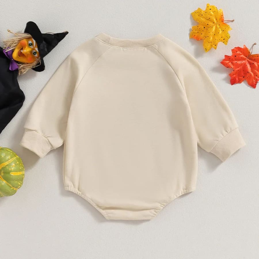Boo Halloween Long Sleeve Onesie Natural 3 Months
