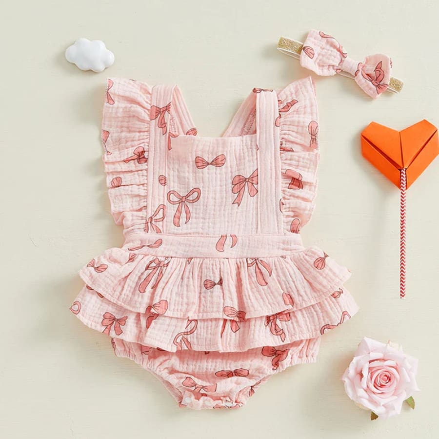 Bow Bow Ruffle Romper