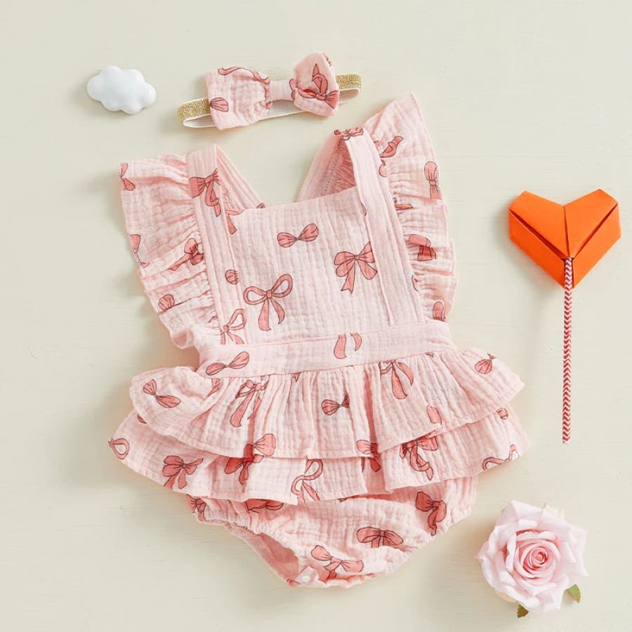 Bow Bow Ruffle Romper