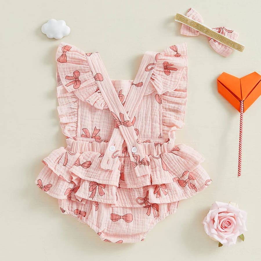 Bow Bow Ruffle Romper