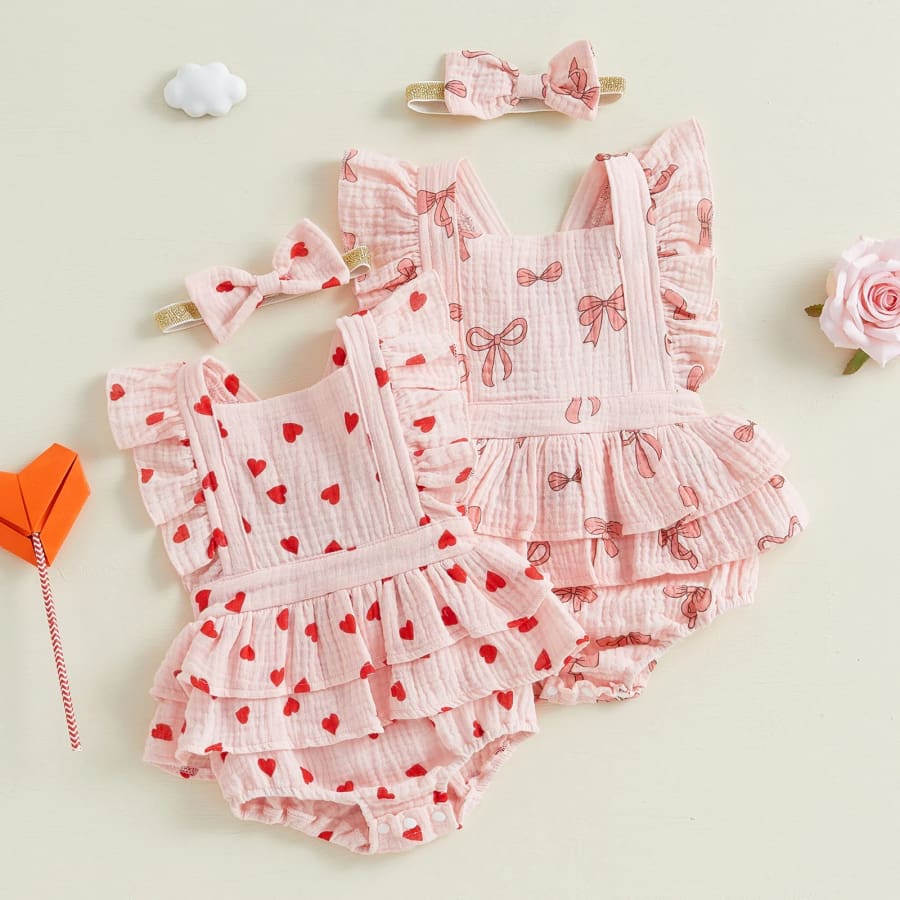 Bow Bow Ruffle Romper