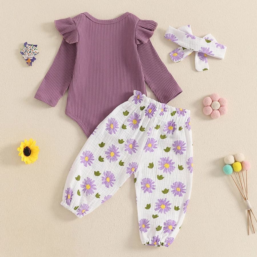 Bronte Floral Long Sleeve Set - Blue