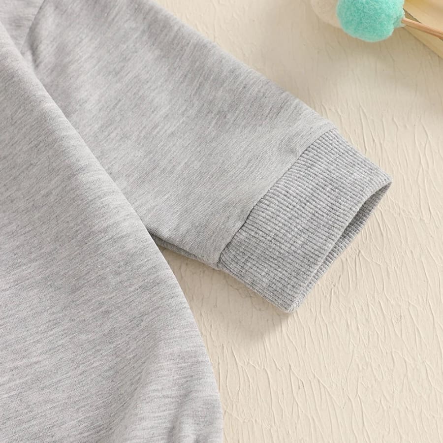 Bunny Butt Bubble Long Sleeve Romper - Grey