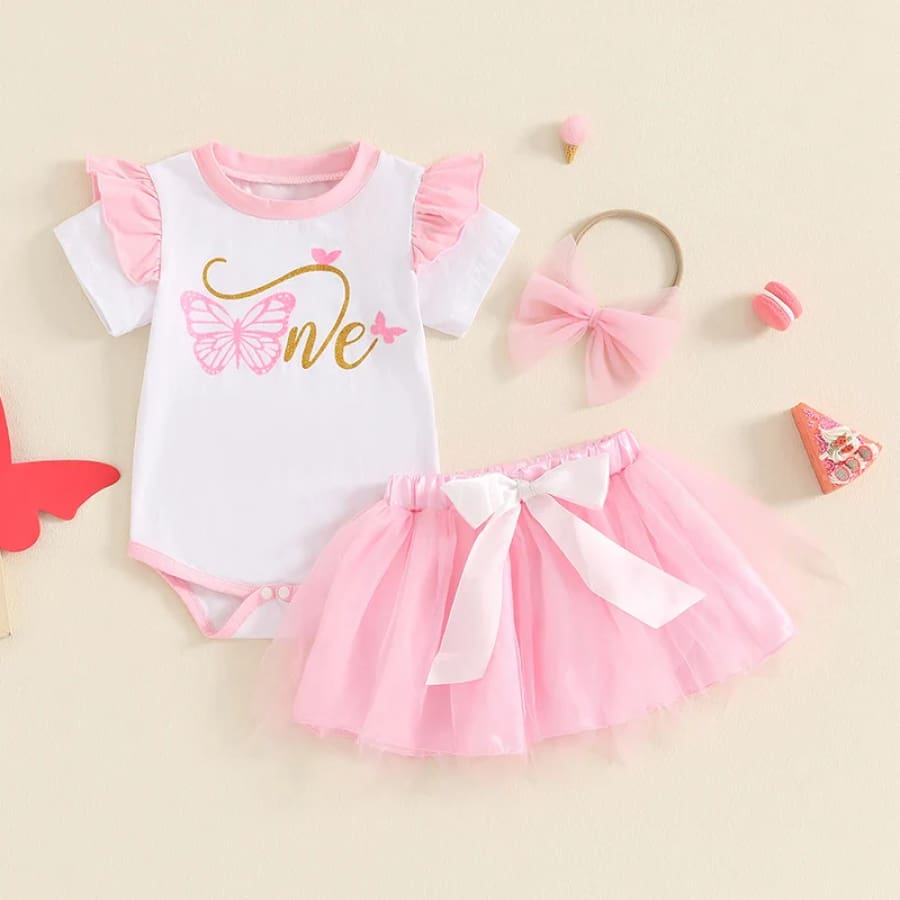 Butterfly ’One’ Tutu Birthday Set