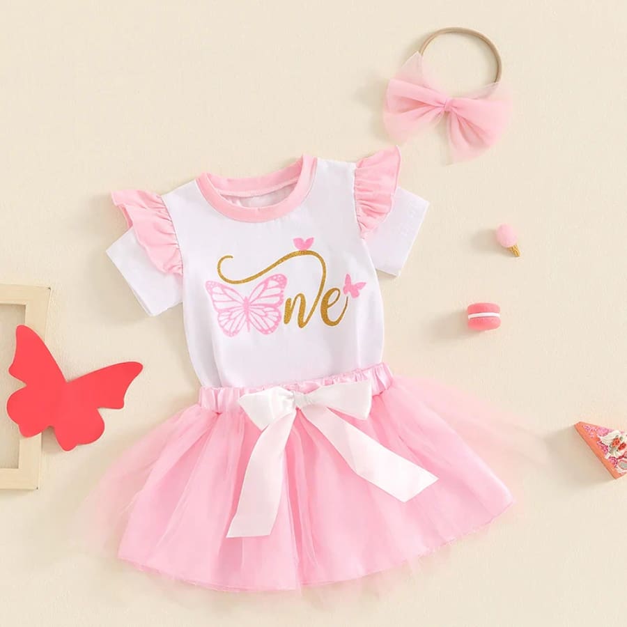 Butterfly ’One’ Tutu Birthday Set