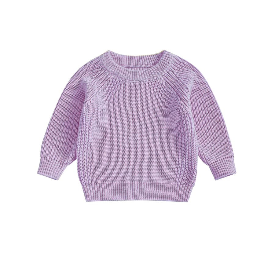 Callie Cosy Knit Sweater - Purple - 0-3 Months