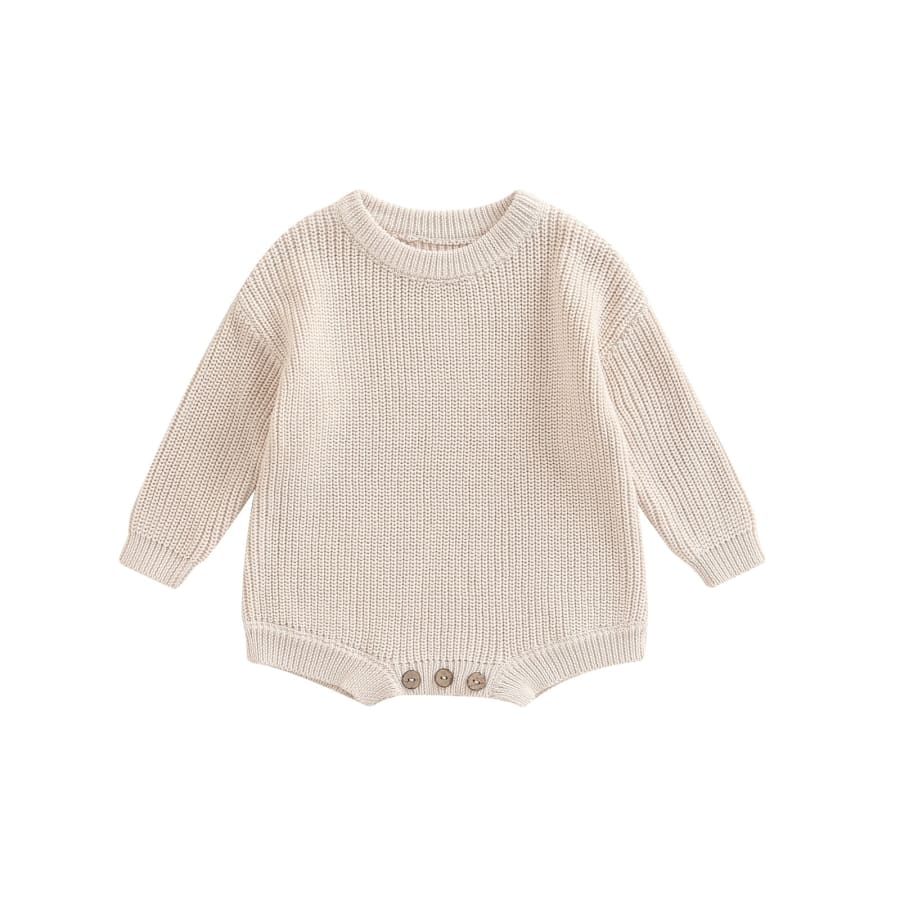 Cammy Cosy Knit Romper - Cream - 0-3 Months