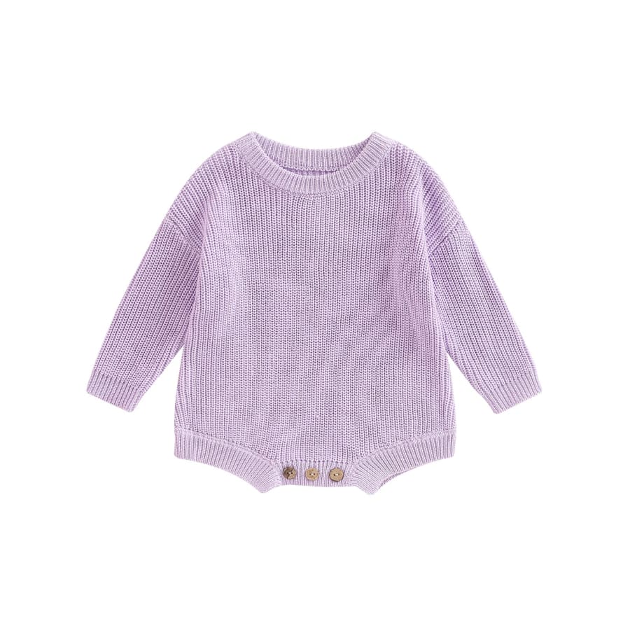Cammy Cosy Knit Romper - Lilac - 0-3 Months