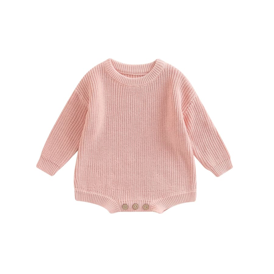 Cammy Cosy Knit Romper - Pink - 0-3 Months