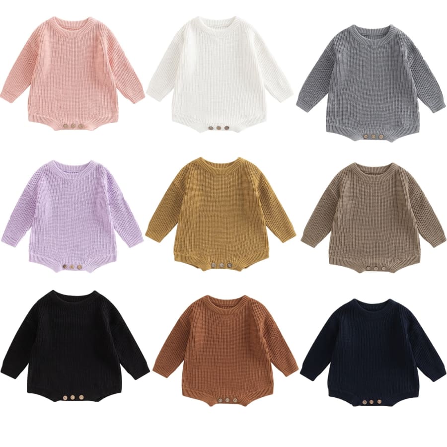 Cammy Cosy Knit Romper - Tan - 0-3 Months