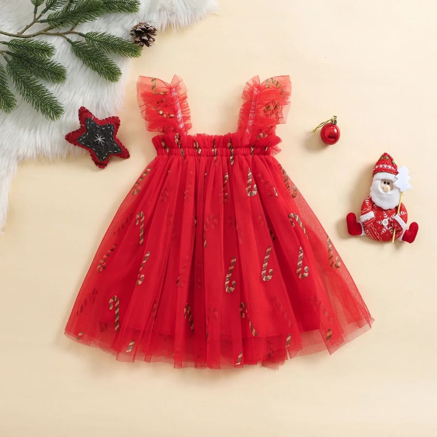 Candy Cane Tulle Christmas Dress