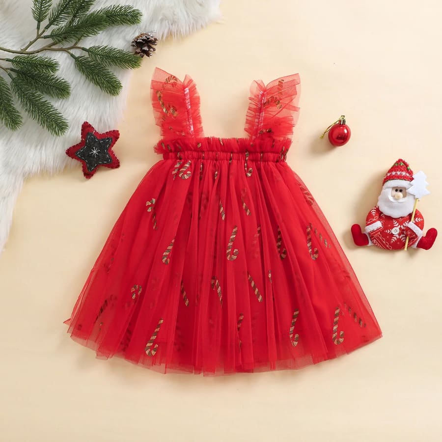 Candy Cane Tulle Christmas Dress