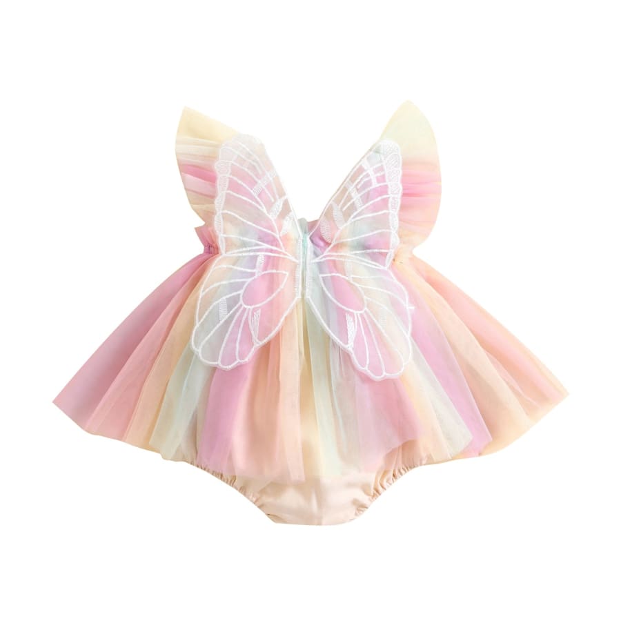 Carmelina Butterfly Romper - Rainbow - 0-6 Months