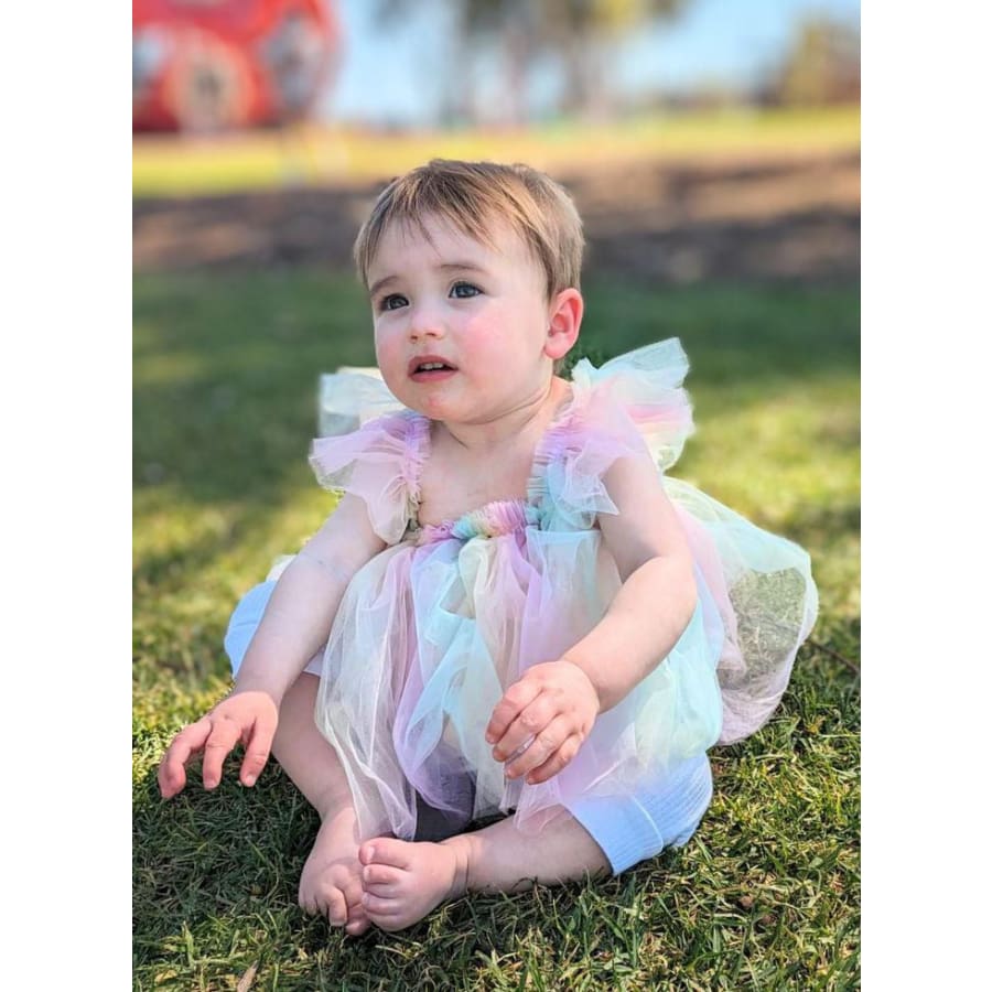 Carmelina Butterfly Romper - Rainbow - 0-6 Months