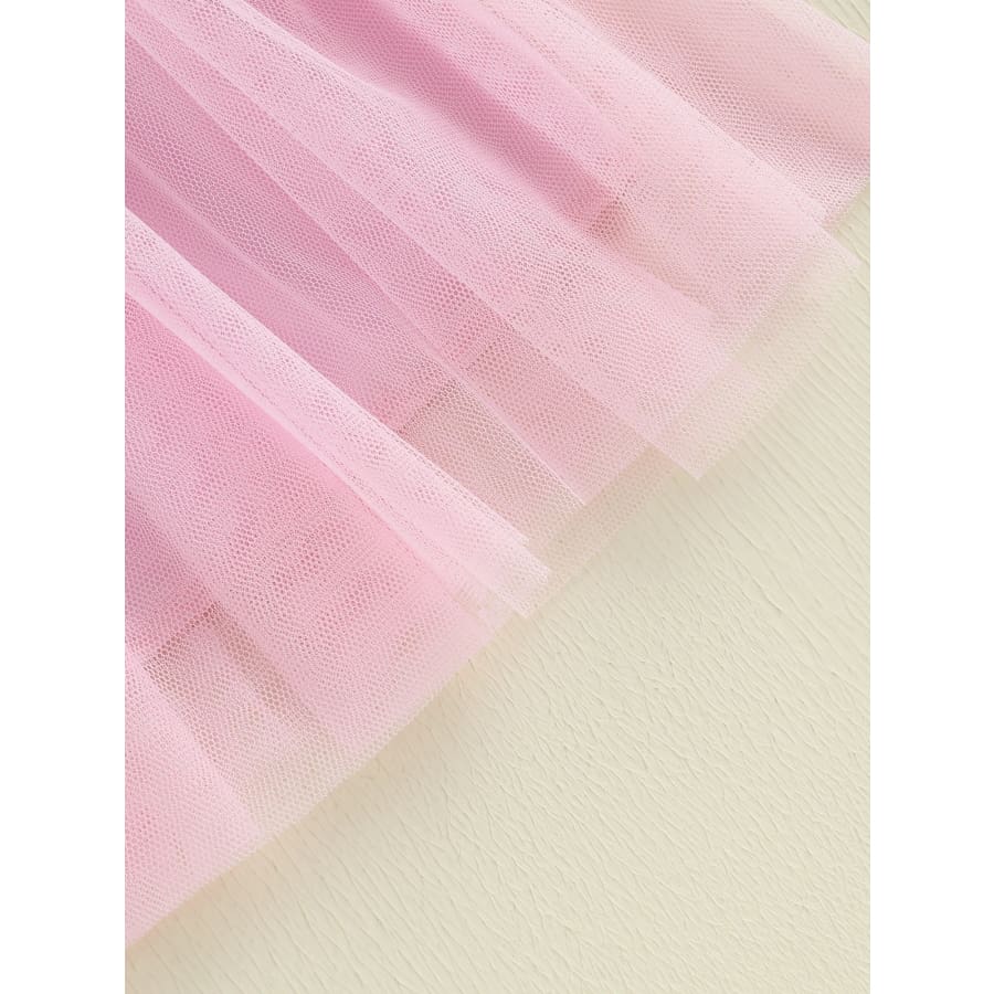 Carolina Bow Tulle Dress - Peach