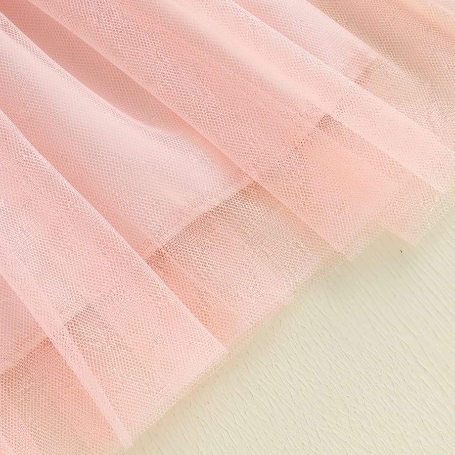 Carolina Bow Tulle Dress - Peach