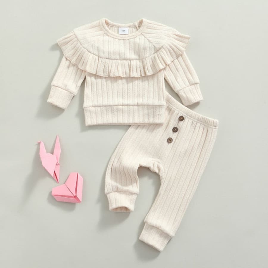 Cathy Frill Collar Trackie Set - Snow - 3-6 Months - Sets sets